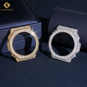 Prix d'usine Lunette de montre en Moissanite Or rose Argent sertie de diamants Bijoux de mode GM2100 Lunette de montre en Moissanite VVS argentée - Product Image 3