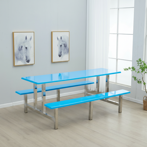 Mesa de comedor comercial de acero inoxidable 201 resistente a las manchas de primera calidad - Product Image 1