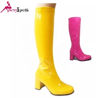 Populaire pom-pom girls bottes de danse grande taille femmes GOGO 3 "talon fermeture éclair bottes multicolore personnalisé femmes bottes