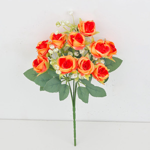 Fiori di mare 10 teste di eucalipto rosa seta artificiale Bouquet fatto a mano realistico morbido Versatile per la festa della mamma decorazione per la festa della mamma - Product Image 4