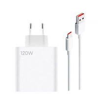 Cargador Superrápido de Alta Calidad de 120 W con Enchufe Europeo, Cargador Gan con Cable Tipo C de 6 A para Xiaomi