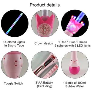 Luz de Neón, Varita de Burbujas LED con Corona Mágica de 27.5 Pulgadas, Accesorios de Fotografí<span class=keywords><strong>a</strong></span> Portátiles con Temática ROMÁNTICA, Disfraces de Cosplay, Aventuras de Rol, Caballero y Princesa - Product Image 5