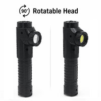 Lampe de travail rotative rechargeable, lampe torche LED à faisceau spot et large, étanche IP44, faisceau réglable 500-600M, USB-C, portable