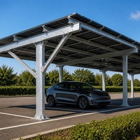 Structure de carport solaire à ossature métallique, système de stationnement photovoltaïque au sol, carport commercial