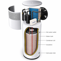Vente directe usine – Chauffe-eau domestique en acier inoxydable avec pompe à chaleur 100L – Réservoir de stockage d'eau chaude à pompe à chaleur