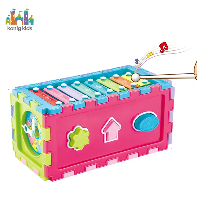 Konig Kids New New Cube Puzzle Hexahedron Hand On Piano Musical Development Learning 6 in 1 Musical Toy Babi Toy Education