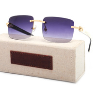 Lunettes de soleil Buffalo Horn sans monture, en corne de bœuf naturelle