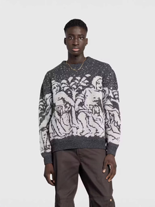Pull-over ample à col rond en coton 100% vintage avec logo personnalisé, motif graphique <span class=keywords><strong>de</strong></span> dessin animé <span class=keywords><strong>de</strong></span> luxe, streetwear d'hiver pour hommes - Product Image 2