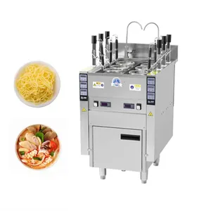 Máquina de cozinhar macarrão instantâneo com aquecimento a gás multifuncional, equipamento automático para fogão de macarrão