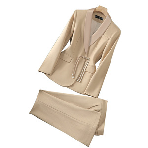 Women's Suit Set Solid Color Polyester Satin Anti-Wrinkle Professional Casual Wear - Product Image 5