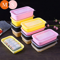 Vente en gros de boîte en plastique jetable de style japonais Plateau alimentaire rectangulaire en PP Boîte à lunch à emporter Bento Contenants alimentaires