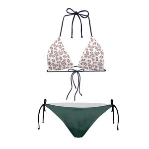 Sıcak seksi Bikini genç kız mayo çiçek desenli tasarım 2 parça Set özel Bikini kadınlar yaz plaj mayo mayo - Product Image 1