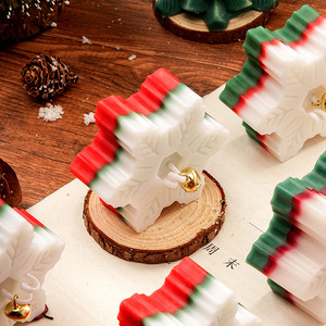 Collection de bougies parfumées écologiques bordeaux personnalisées, parfum fruité, forme de flocon de neige de Noël, décoration de fête, aromathérapie, cadeau pour la maison - Product Image 3