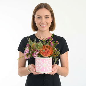 Vase à fleurs en os incrusté, pour fleurs artificielles, à poser au sol, écologique, fait main, design classique, noir et blanc - Product Image 1