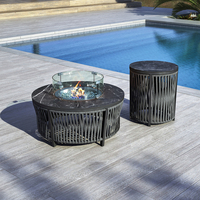 Brasero à éthanol Sigarten, 33 pouces, rond, noir, pour jardin