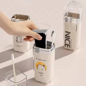 Cartoon Cute Plastic Travel Mundwasser halter Einfache tragbare Zahnbürste Tasse für Home Camping Business Trip Bad Toilette Zubehör - Product Image 4