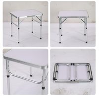 Table pliante portable rectangulaire en aluminium, résistante et réglable, pour le camping, la randonnée, le pique-nique et la plage, vente en gros d'usine, imperméable