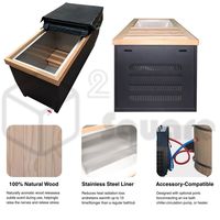 Bain froid extérieur en bois personnalisable avec double douche portable, refroidisseur et filtre en option, design moderne en acier inoxydable