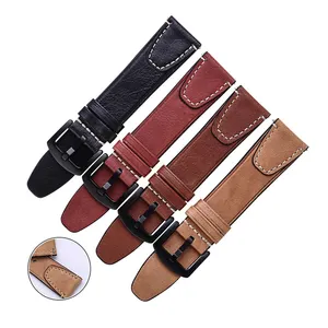 Correa de reloj de vaca de cuero genuino de liberación rápida de estilo Retro de lujo 20mm 22mm correas de reloj Vintage para Huawei <span class=keywords><strong>GT2</strong></span> Samsung <span class=keywords><strong>46mm</strong></span> - Product Image 1