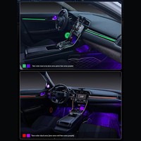 Para Honda Civic 2016-2021, Luces LED de Ambiente Interiores para Automóvil, Modificación de Iluminación Interior, Modelo GK7, LHD/RHD, Luces Ambientales Coloridas
