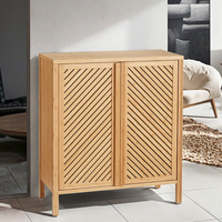 Armoire de rangement en bambou moderne, multifonctionnelle, grande capacité, écologique, 2 portes, pour salle de bain, salon, chambre, service OEM