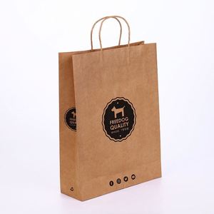 Custom Your Own logo Print Take Away Carry Out <b>Bag</b> for Restaurant Fast Food Biodegradable Takeaway Kraft Paper <b>Bag</b> with Handle - Product Image 3