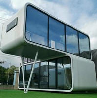 Cabine mobile préfabriquée insonorisée à structure en acier pour bureau de jardin moderne, studio de cour et travail à distance, type Apple Cabin House