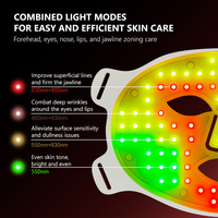 Nouveau Masque LED à 7 longueurs d'onde et 8 modes, Thérapie par la lumière rouge, Beauté du visage, Thérapie par la lumière infrarouge, Masque facial LED