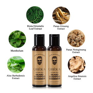 QBEKA Beard Wash Champú para barba de 60 ml para hombres, suaviza la barba, fragancia duradera, productos de cuidado de la barba limpios, frescos y naturales - Product Image 1