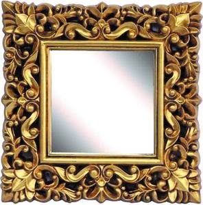 Bán Sỉ Số Lượng Lớn Gương Treo Khung Bằng <span class=keywords><strong>PU</strong></span> Màu Vàng Hiệu Ứng Phong Cách Baroque Cổ Trang Trí Khách Sạn - Product Image 5