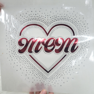 Ologramma Love mamma sbuffo in vinile trasferimento di ferro su Bling strass motivo di allegria Design per abbigliamento - Product Image 1