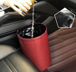 Car Storage Basket Interior Rubbish Container For Waste Organizer Holder Universal Garbage Can Trash Bin Folding Car Organizer