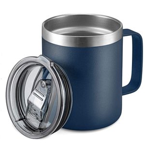 Vasos de café de acero de doble pared de 12 oz con tapa y asa para viajes o al aire libre para agua hirviendo 'Coffee <span class=keywords><strong>to</strong></span> Go' - Product Image 1