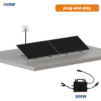 Kit Surya Plug-in 2-panel Zn-Al-Mg 450W*2 800W Micro-inverter Garansi 15 Tahun Sistem Pemasangan PV Surya Balkon Flat Mount