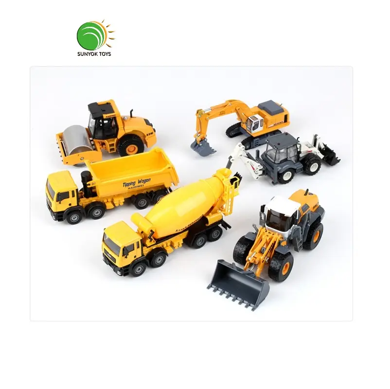 High Quality Die Cast CONSTRUCTION VEHICLE SET OF 6 Engineering Truck Set Model Metal Car Toys Diecast Toy Vehicles