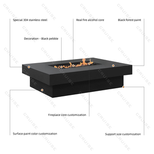 CRUISE Free Standing Outdoor Fireplace 600/750/1050mm <strong>Fire</strong> <strong>Pit</strong> for <strong>BBQ</strong> Wood/Gas/Electric/Alcohol Heating for Outdoor Cooking - Product Image 6