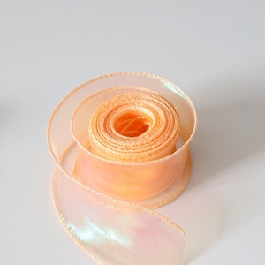 Ruban en organza holographique irisé à bord ondulé, ruban voile transparent en rouleau, vente en gros pour bouquet de mariage, emballage de boîte cadeau - Product Image 6