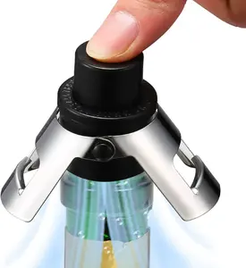 Environmentally friendly champagne bottle stopper with built-in pump design custom wine accessories gifts