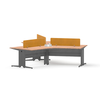 Poste de travail modulaire extensible éco-responsable pour 3 personnes avec gestion des câbles et cloison d'ordinateur pour la maison