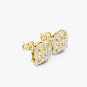 Pendientes de Diamantes de Diseño de Primera Calidad con Halo para Mujer, Estilo Moderno y Elegante para Joyería de Moda Diaria en Venta - Product Image 2
