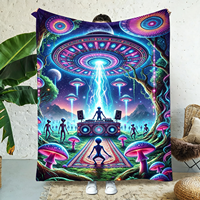 Cape réactive aux UV, néon lumineux, pour décoration de fête, couverture à capuche pour la maison