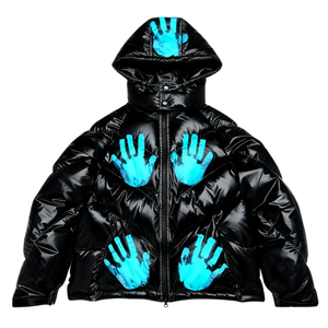 AQTQ <span class=keywords><strong>Doudoune</strong></span> Thermochromique Changeant de Couleur, Manteau d'Hiver Brillant Magenta avec Capuche, Veste Sensible à la Température - Product Image 2