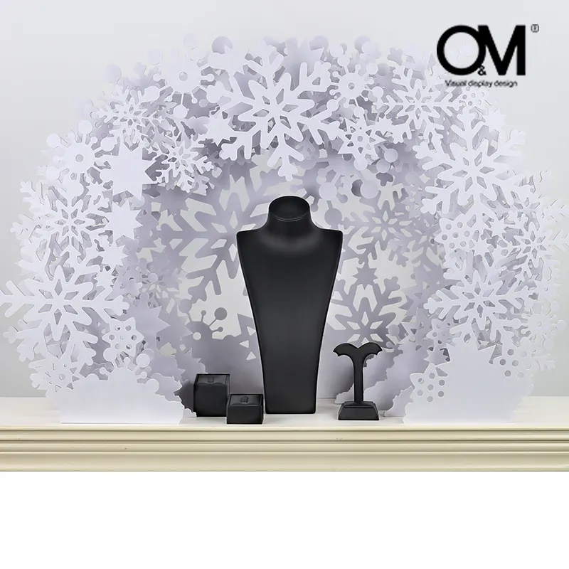 O & M Display Design fiocco di neve scena gioielli vendita al dettaglio Display gioielli vetrina decorazione vetrina