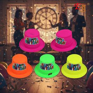 72pcs/CS Happy New Year Chapeaux de fête à rayures en PVC pour les célébrations de Noël - Product Image 2