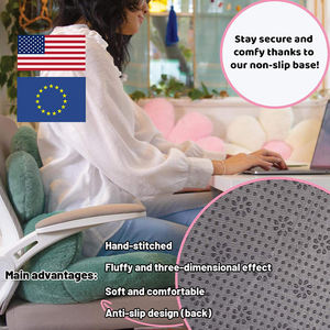 Mô hình hoa dệt Ghế văn phòng đệm thoải mái lớp phủ chống trượt dưới ghế & Thắt lưng Gối bọt đầy Đệm thư giãn - Product Image 3