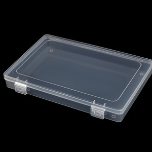 Transparent <b>Plastic</b> Storage Box 24x16x3.1cm Covered Desktop Organizer For Jewelry Tools Parts Hardware - Product Image 2
