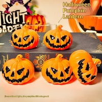 Décorations d'Halloween : Bougies LED électroniques, Ornements Lumineux, Accessoires d'Ambiance pour Bar, Lanternes Citrouille en Plastique pour Intérieur Nocturne