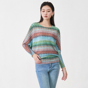เสื้อแฟชั่นแขนค้างคาวของผู้หญิงทรงหลวมพิมพ์ลายเสื้อลำลอง - Product Image 6