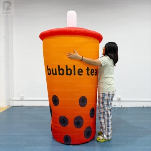 Gobelet à bulles géant gonflable de 6,5 pieds, attrayant, avec logo personnalisé, pour <span class=keywords><strong>la</strong></span> promotion des boutiques de boissons/marchés. - Product Image 1