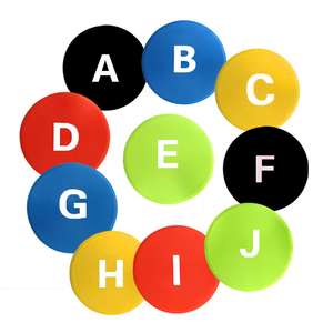 Marcadores de Puntos Planos para Aula, Preescolar y Jardín de Infancia, Marcadores de Puntos de 9'' con Letras para Entrenamiento Deportivo - Product Image 1